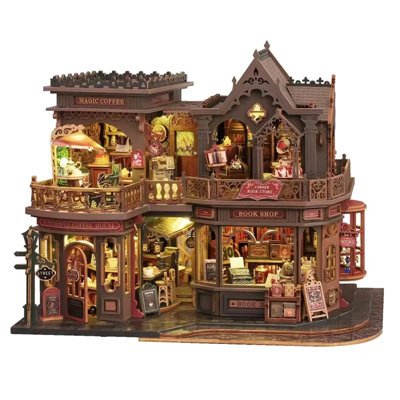 Book Nook Set - Diy Adult Mini Cafe Set 3d Wooden Puzzle Mini Bookstore Model Architecture Set Bookshelf Decoration, Women's Surprise Birthday Gift