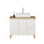 Meuble-lavabo moderne avec lavabo, bois massif 36 po, finition blanc brillant