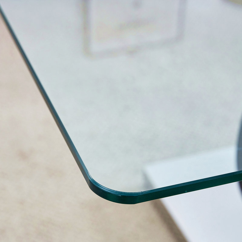 Table basse en verre avec plateau noir en MDF, idéale pour les salons et les salons
