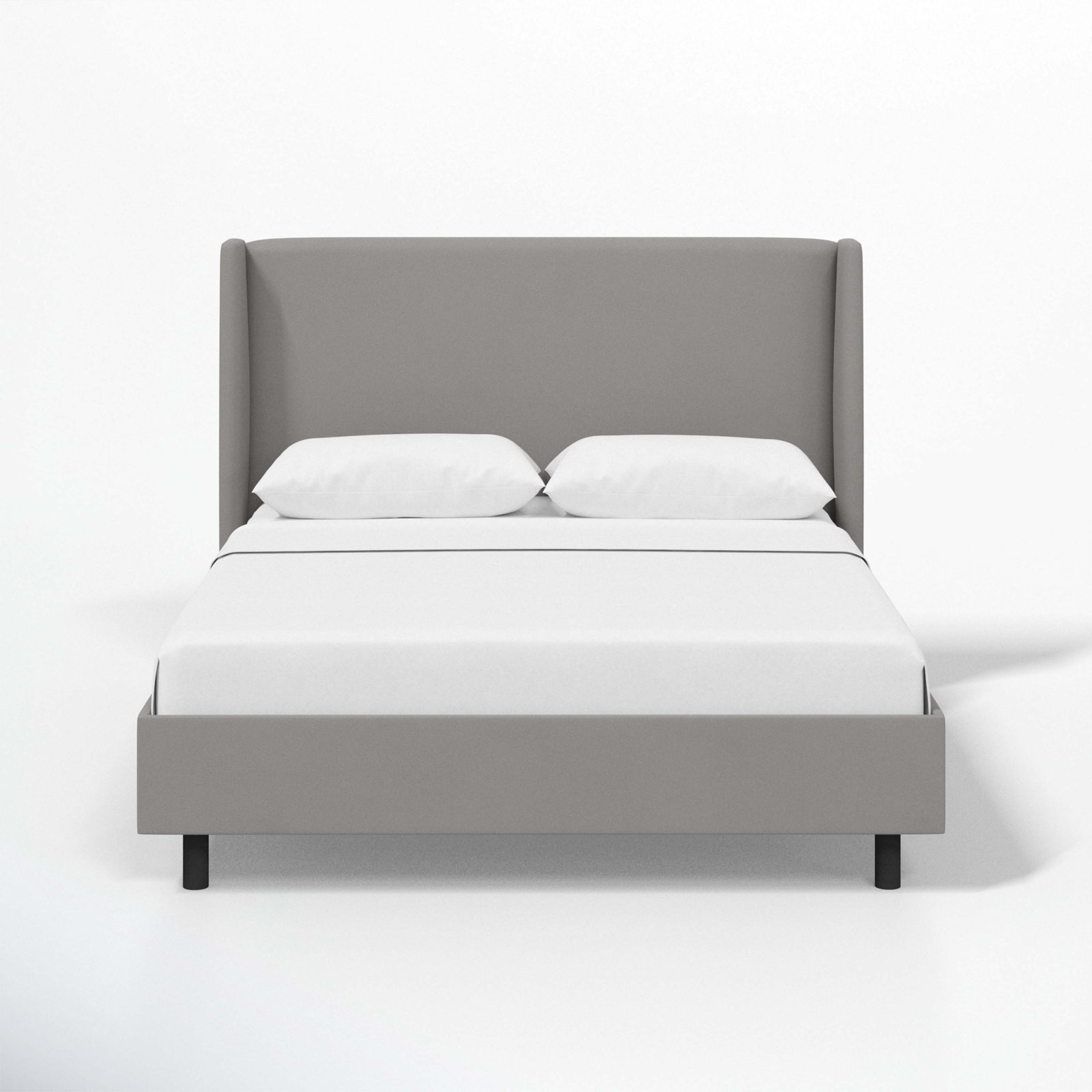 Tilly Upholstered Low Profile Platform Bed, Queen, Classic Otter Performance Velvet