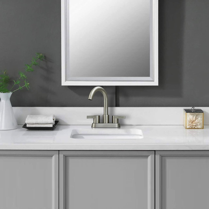 Robinet de salle de bain à 2 poignées en nickel brossé - 4 po, à oxydation pour évier longévité, débit élevé, décoration appropriée