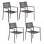 Eiland Powder Coated Aluminum Outdoor Stackable Dining Armchair-660212132