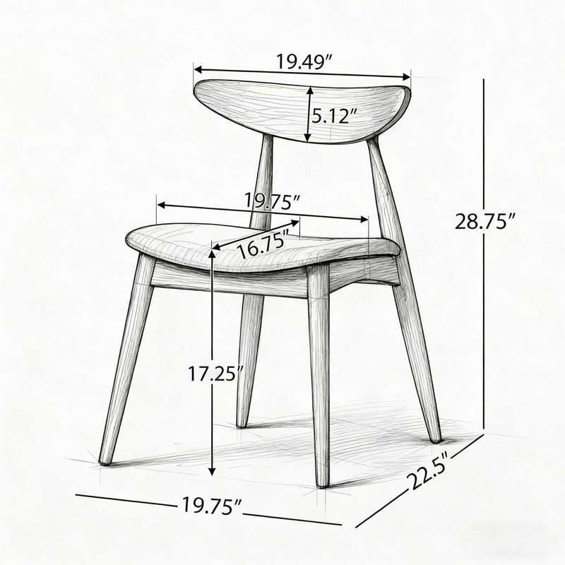 Ensemble de 2 chaises de salle à manger rétro avec cadre en bois durable, Gris anthracite, Noyer