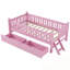 Lit plateforme en bois avec garde-corps et 2 tiroirs-461087884