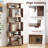 6-tier Storage Bookshelf S-shaped Geometric Bookcase With Anti-toppling Kits-1247895051