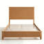Cadre de lit plateforme en bois massif de 137 cm avec tête de lit haute, lit Queen en bois naturel-1873524870