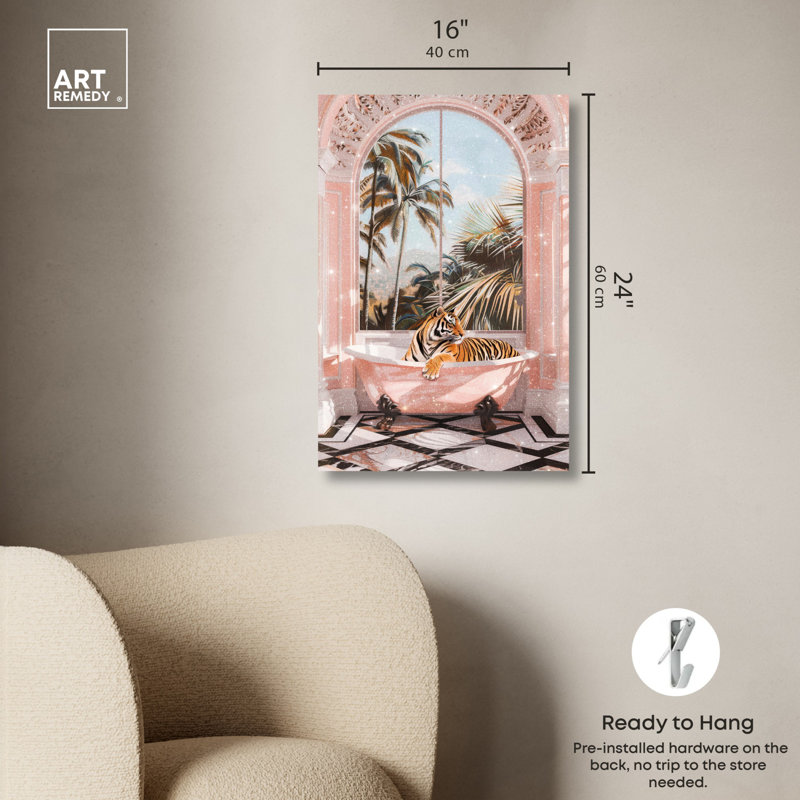 «Sleeping Tiger Bath» par Art Remedy, Toile tendue, H 24 po x l 16 po