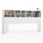 Modern Wood Bookcase Headboard with LED Lighting & Charging Station — Space-Saving Design for Queen & King Beds-1521460210-1521460209
