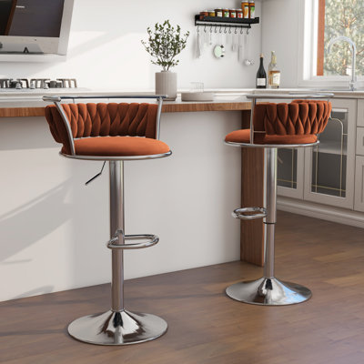 Christal Swivel Upholstered Adjustable Height Counter Stool