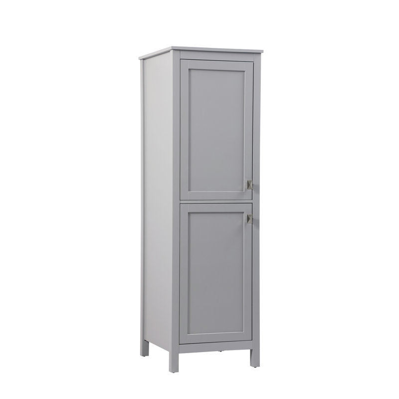 Rangement pour salle de bain Destinymarie, Gris / Nickel brossé, H 65 po x l 20 po x P 22 po