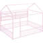 Lit en métal rose avec clôture et tablettes - Taille double, maximisant l'espace de la chambre à coucher pour créer une ambiance intérieure élégante-1335957307-1335957309