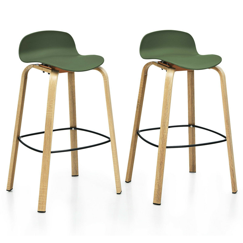 Counter Stool with Metal Frame, Green