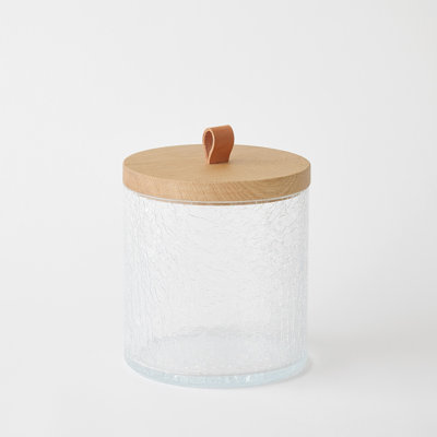 Pot en verre craquelé avec couvercle
