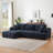 108" Green Chenille Sectional Sofa, Tufted Design & Pocket Springs, No Assembly-124206734-118691999