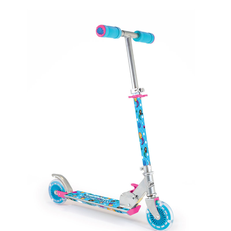 Scooter pliant sirène avec roues pliantes