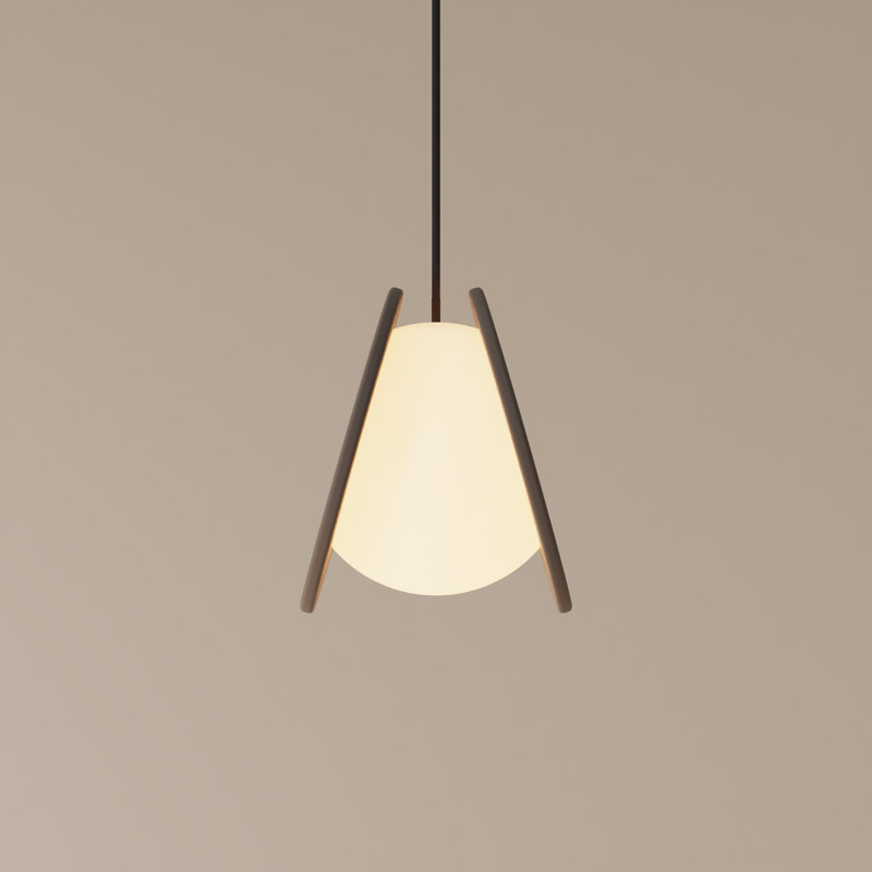 Pendulum Pendant Light, Black, Smoke, 14" H x 9.69" W x 8.03" D