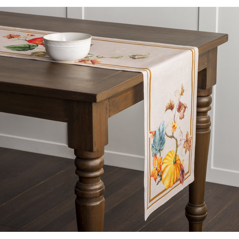 100% Cotton Thanksgiving Table Runner, 72" x 14.5"