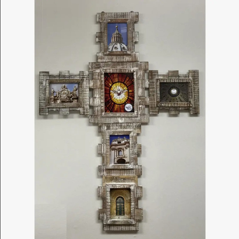 3-Component Cross Wall Frame/Whitewashed, Whitewashed