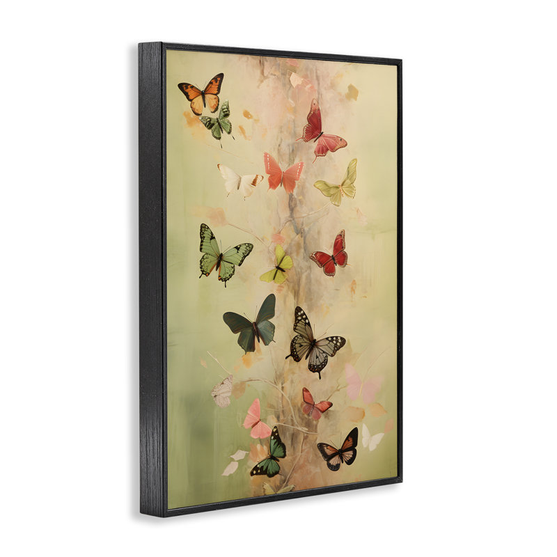 Art de la giclée flottante «Butterfly Array» par Petal Prints Design, Giclée encadrée noir minuit, H 24 po x l 16 po