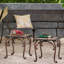 2 pièces Tables de bout en fonte d'aluminium - Kd 18 "H Cuivre vieilli plateau de table avec bordure moulée et tissé pour la table d'appoint extérieure