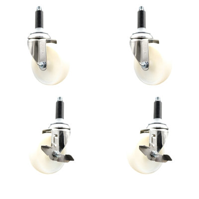 4 Piece Nylon Swivel Expanding Caster Set