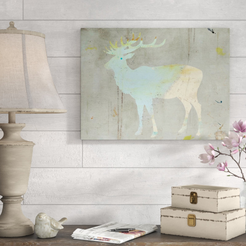 «Yes, Deer» par Emma Brooks - impression sur toile tendue, Gel coupé au couteau, H 18 po x l 24 po x P 1,5 po