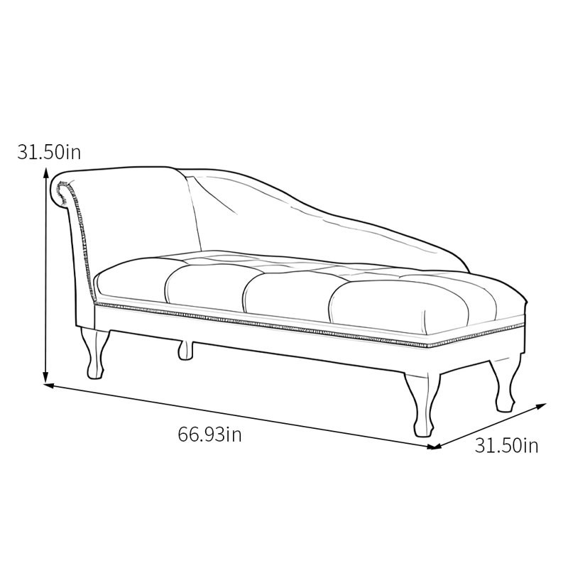Chaise longue en mousse haute résilience, Orienté à gauche (vu de face)