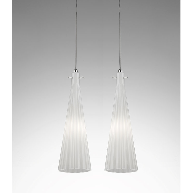 Costa 2 - Light Nickel Kitchen Island Pendant, White
