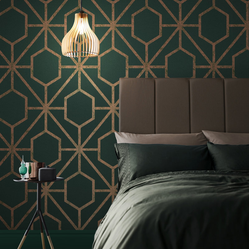 Geometric Metallic Wallpaper Double Roll