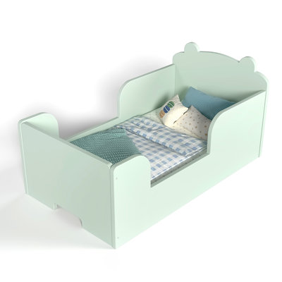 3 - 6 Year Olds' Floor Bed Frame, Bear Design, Based For Independence Cultivation, Rounded Edges , Pine And Plywood Build, Easy Installation, 29.13 In Package Width Years Old Shape, , To Encourage