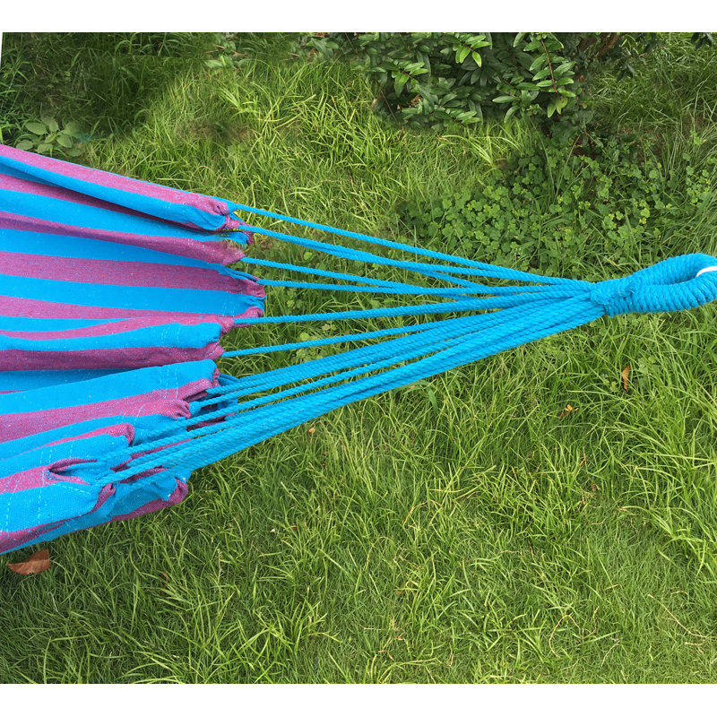 Hamac de camping en polyester et coton, Bleu / mauve