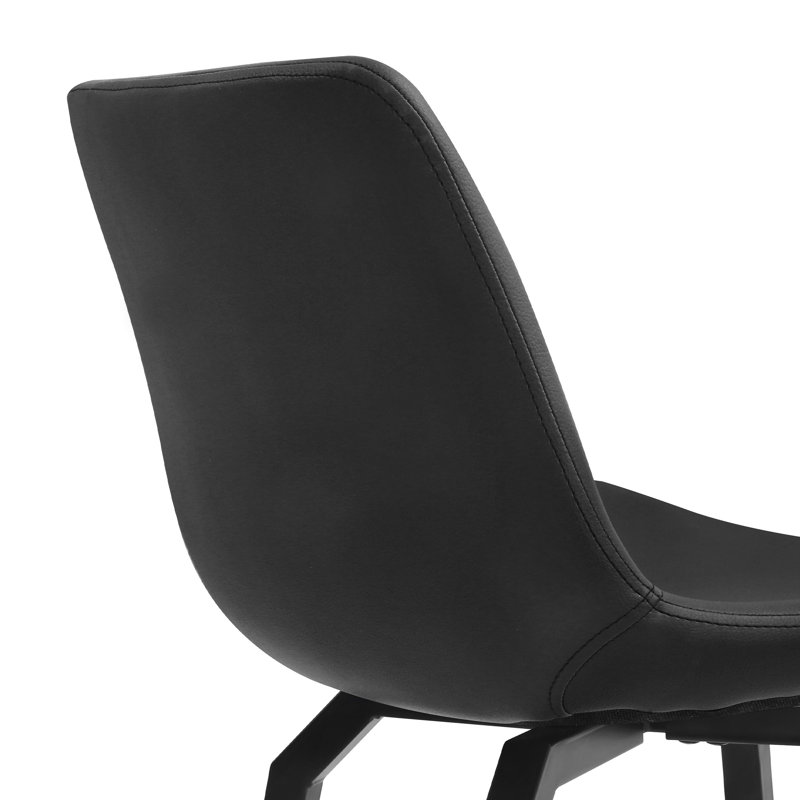 Sephira Swivel 26'' Counter Stool, Faux Leather-Black