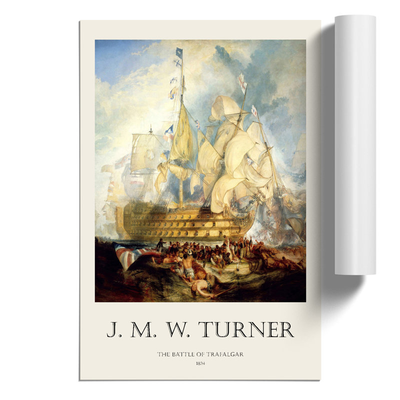 The Battle of Trafalgar Print by Joseph Mallord William Turner - Frameless Print, 42cm H x 30cm W x 0.1cm D