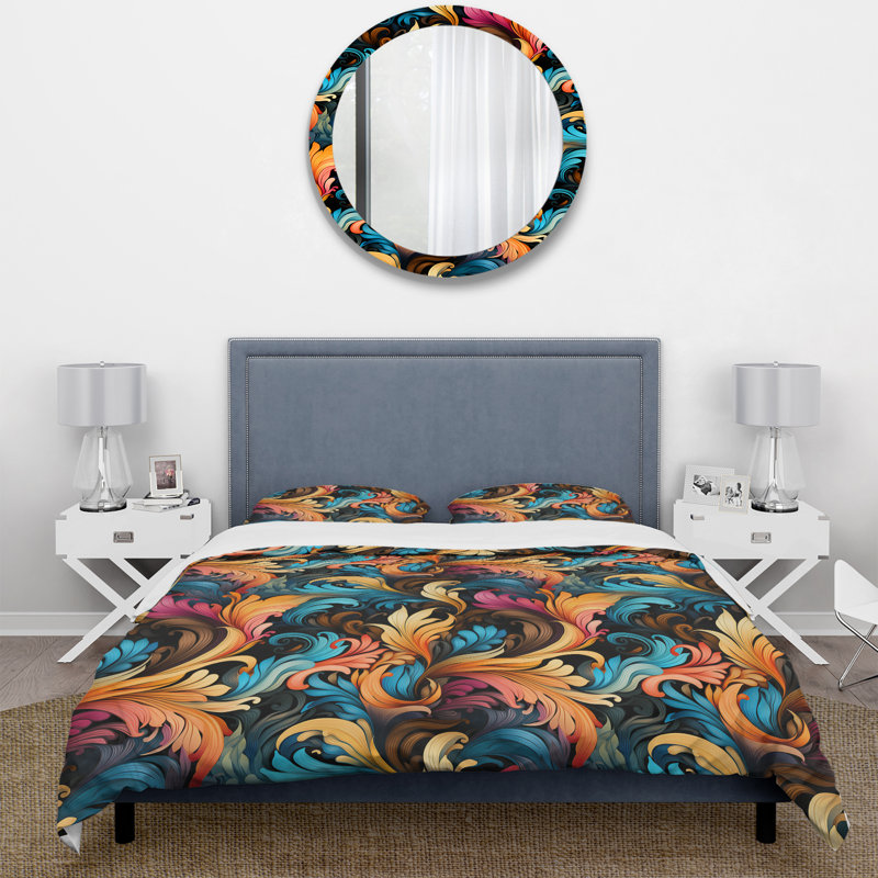 Ensemble de housse de couette Retro Fusion Paisley, Housse de couette simple + 1 taie décorative stan