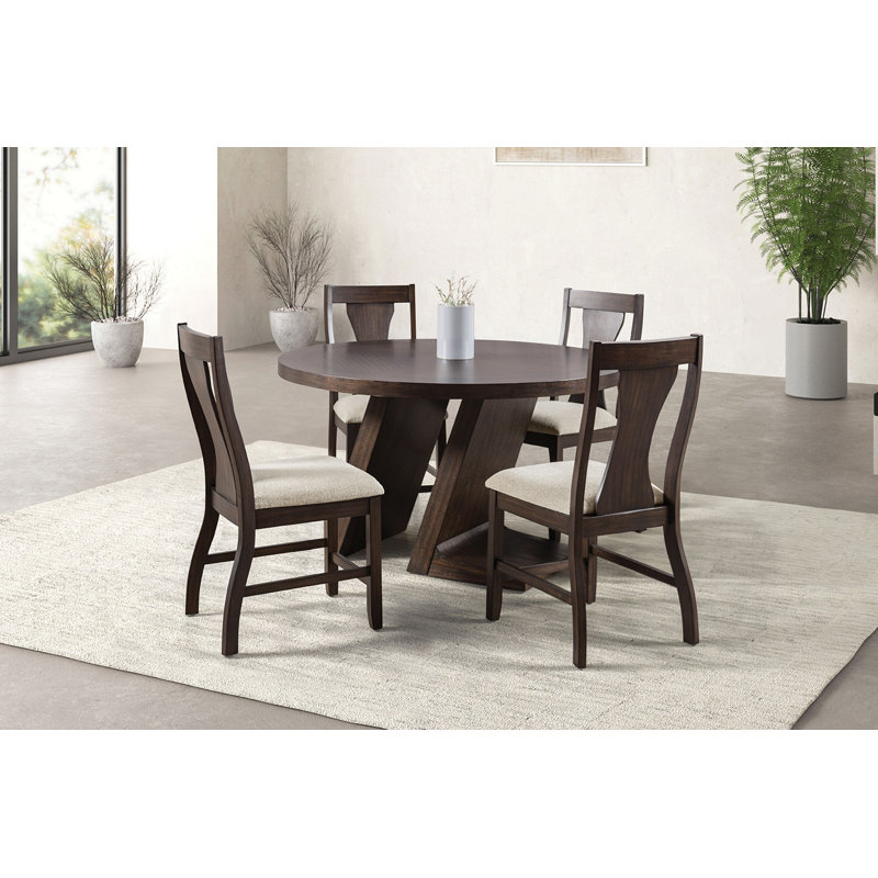Andiel 5-pcs Round Dining Table Set