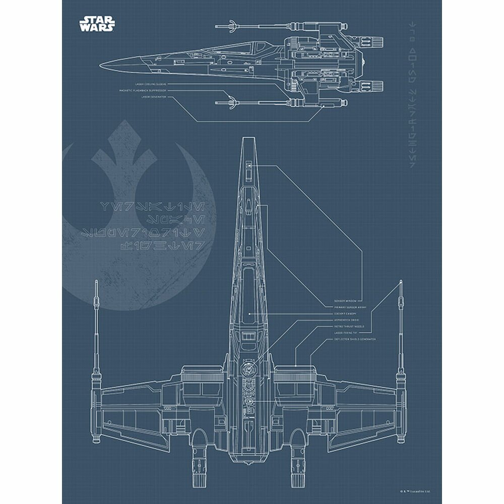 Poster Star Wars Blue X-Wing