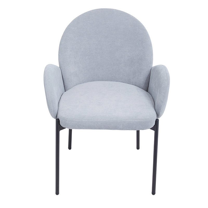 Small teddy velvet dining chair, Grey