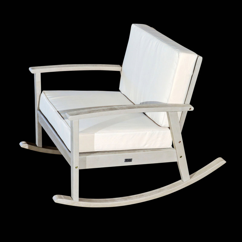 Chaise berçante en bois massif Ingibergur, Bourgogne, Gris