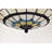 Thora Turquoise Blue, Ivory Tiffany Style Flushmount Ceiling Lamp