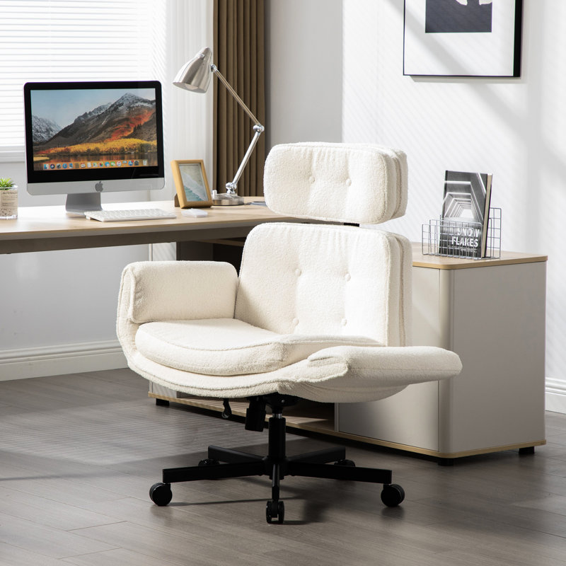 Fauteuil en croix avec 6 vitesses réglables, roues et salon pour le bureau à domicile Salle de conférence confortable avec motif de pivotement en milieu de travail et roues