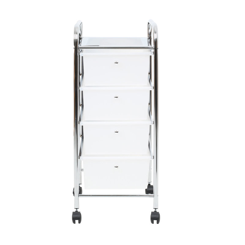 79cm H x 33cm W File Cart with Wheels, White