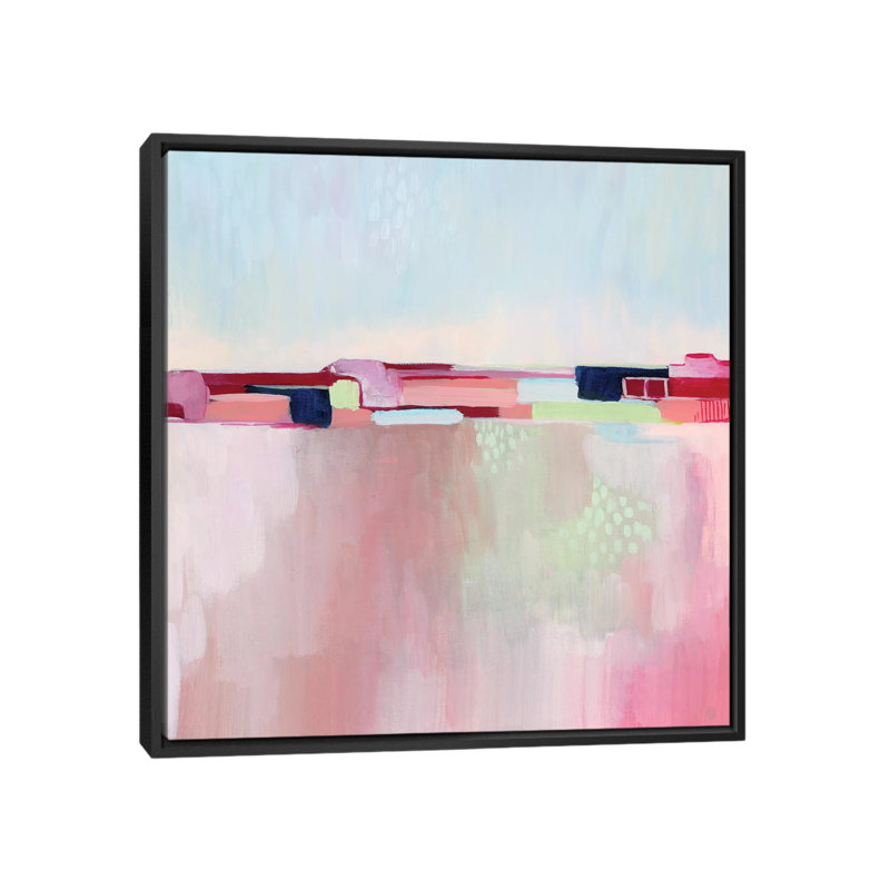 « Candy Cityscape I » par Grace Popp, reproduction d’art, Toile avec cadre noir, Pas de tapis, H 37 po x l 37 po x P 1,5 po