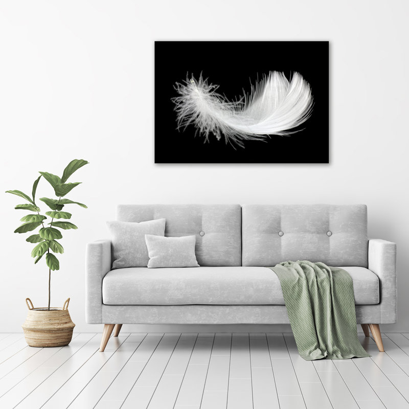 Art Feather - No Frame Print on Glass, 70"H x 100"W