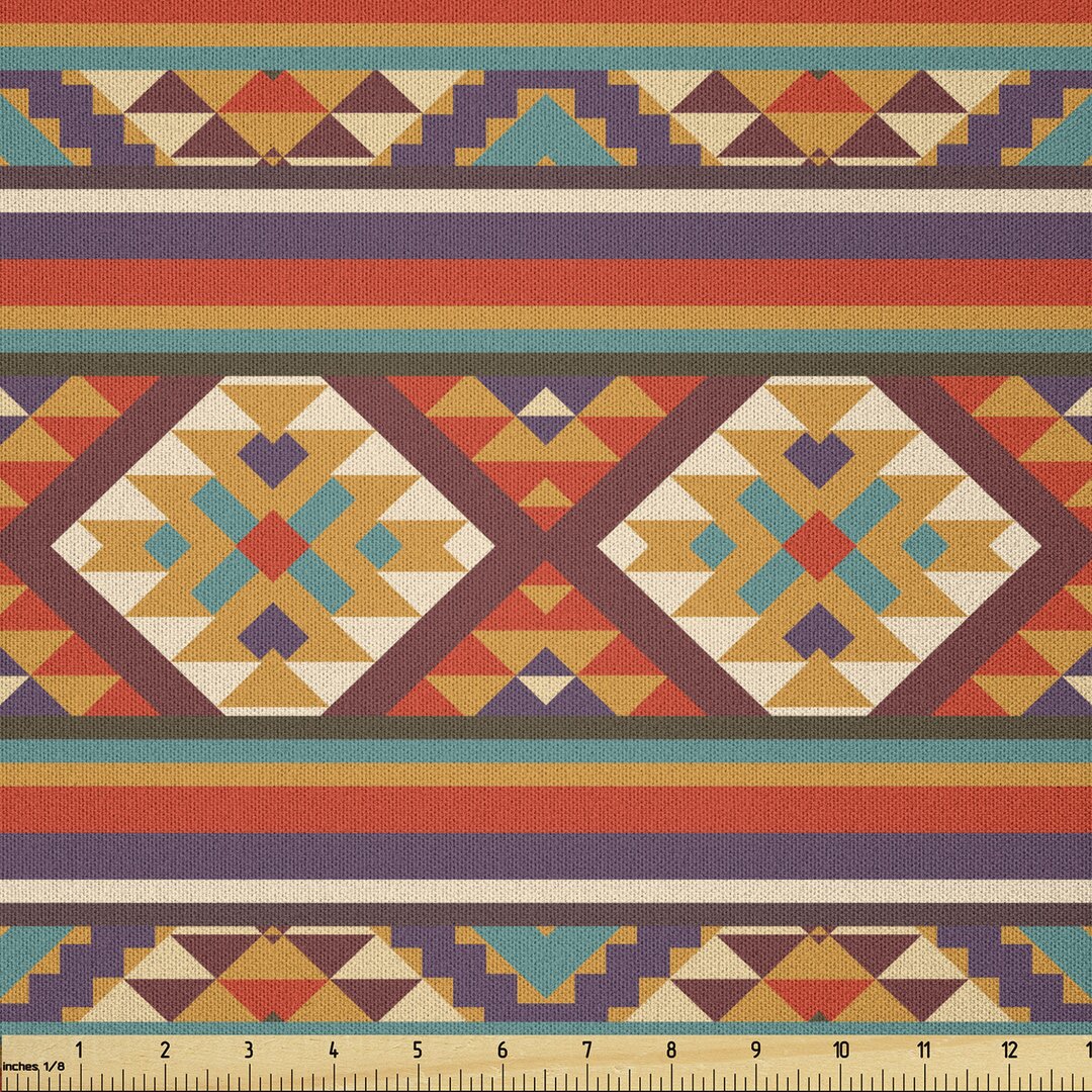 Stoff als Meterware, Aztec Tribal, Bunt, Mehrfarbig