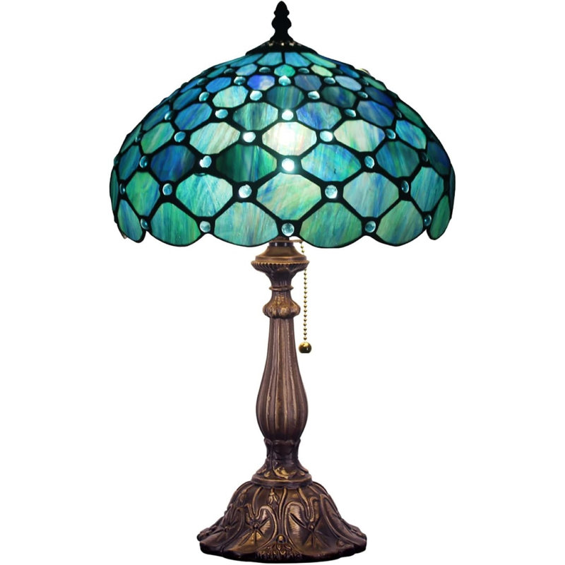 Tiffany Glass,Metal Table Lamp
