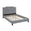 Velvet Full Size Bed 1Pc Bedframe Modern Tufted Upholstered Headboard Bedroom Furniture-1674149819