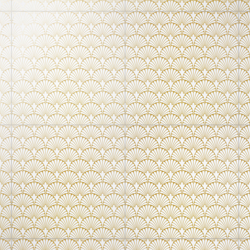 Art Deco Manhattan 12" x 12" Porcelain Patterned Wall & Floor Tile, White