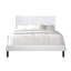 Base de lit plateforme moderne en polyuréthane avec tête de lit, base en lattes de bois naturel, pas de sommier tapissier, fabrication robuste et silencieuse, mobilier de chambre contemporain minimaliste, assemblage facile