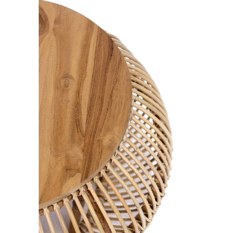 Table basse tambour en bois massif Funches