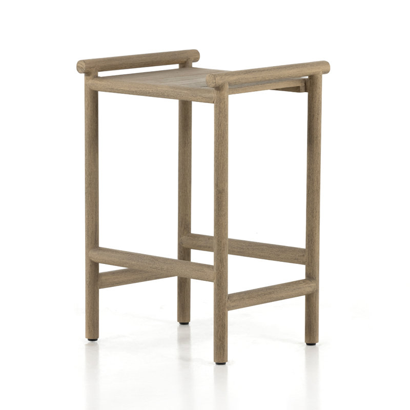 Kyla Outdoor Teak Bar Stool, Counter Stool (26.46” Seat Height)